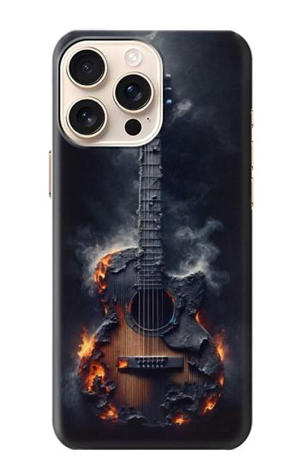 S3972 Burned Acoustic Guitar Graphic Hülle Schutzhülle Taschen für iPhone 16 pro