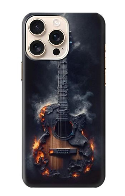 S3972 Burned Acoustic Guitar Graphic Hülle Schutzhülle Taschen für iPhone 16 pro max
