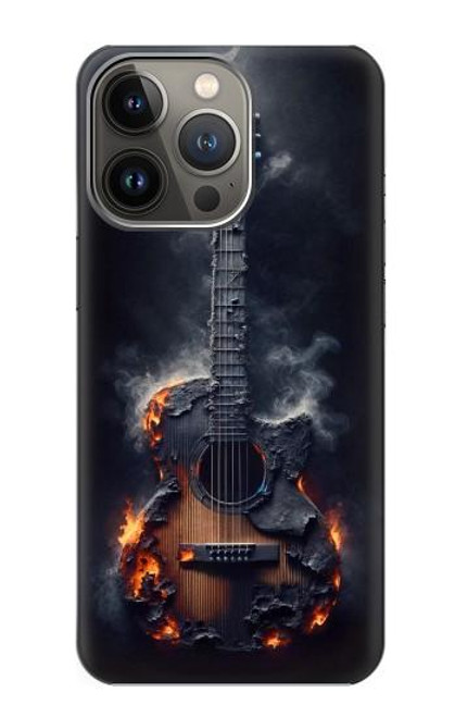 S3972 Burned Acoustic Guitar Graphic Hülle Schutzhülle Taschen für iPhone 13