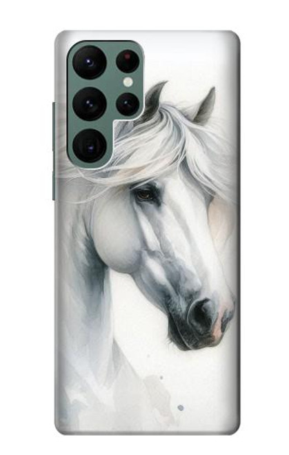 S4025 White Horse Painting Hülle Schutzhülle Taschen für Samsung Galaxy S22 Ultra