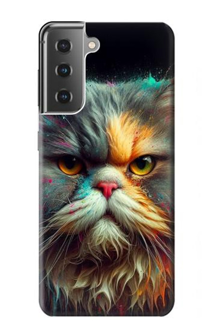 S3971 Cat Painted Color Hülle Schutzhülle Taschen für Samsung Galaxy S21 Plus 5G, Galaxy S21+ 5G