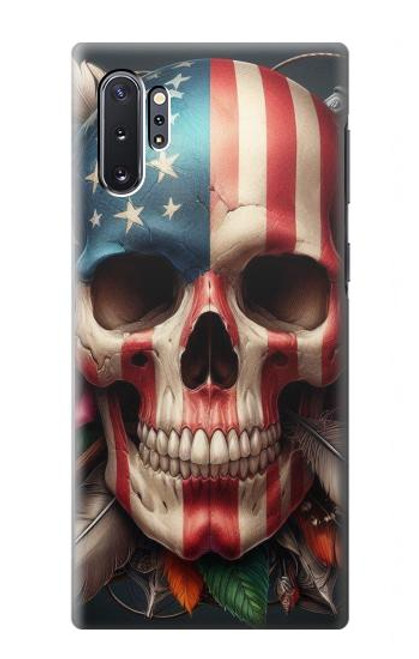 S4015 Skull American Flag Hülle Schutzhülle Taschen für Samsung Galaxy Note 10 Plus