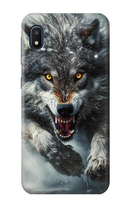 S3965 Angry Wolf Running Hülle Schutzhülle Taschen für Samsung Galaxy A10e