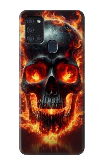 S3986 Fire Skull Hülle Schutzhülle Taschen für Samsung Galaxy A21s