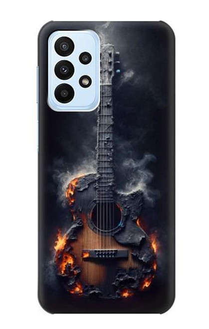 S3972 Burned Acoustic Guitar Graphic Hülle Schutzhülle Taschen für Samsung Galaxy A23
