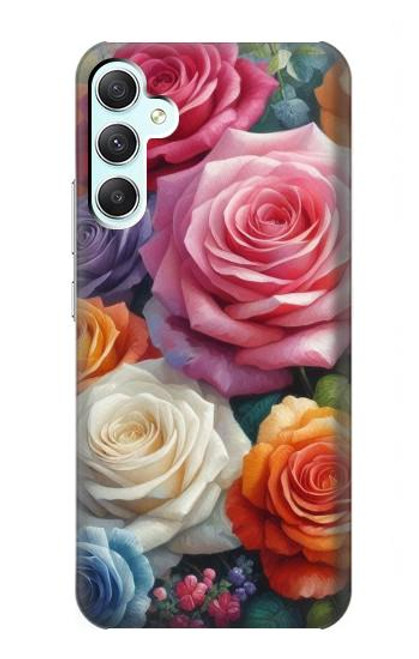 S3975 Colorful Roses Painting Hülle Schutzhülle Taschen für Samsung Galaxy A34 5G
