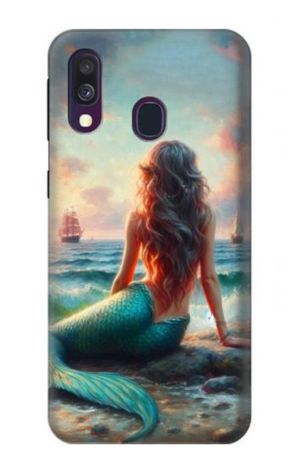 S4006 Oil Painting Mermaid Hülle Schutzhülle Taschen für Samsung Galaxy A40