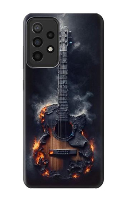 S3972 Burned Acoustic Guitar Graphic Hülle Schutzhülle Taschen für Samsung Galaxy A52s 5G