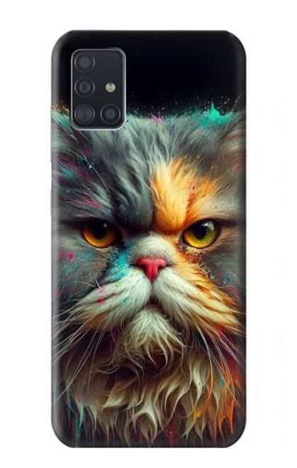 S3971 Cat Painted Color Hülle Schutzhülle Taschen für Samsung Galaxy A51