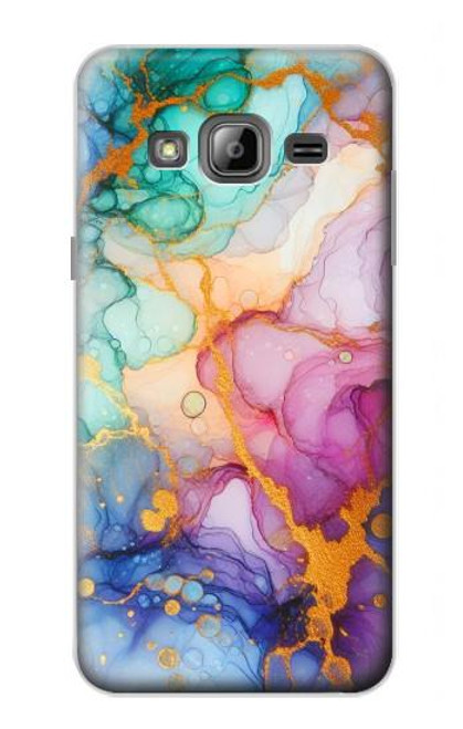 S4001 Multicolored Abstract Lilac Emerald Hülle Schutzhülle Taschen für Samsung Galaxy J3 (2016)
