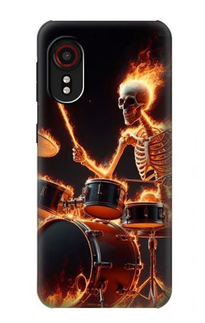 S3985 Fire Skull Drummer Hülle Schutzhülle Taschen für Samsung Galaxy Xcover 5