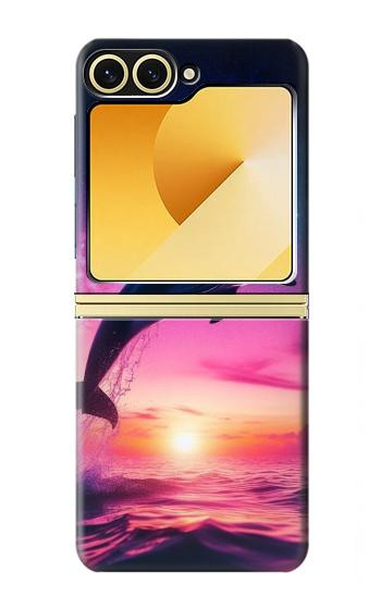S3980 Dolphin Sunset Milky Way Hülle Schutzhülle Taschen für Samsung Galaxy Z Flip 6, Flip 7 FE