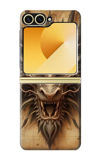 S3981 Dragon Head Old Map Hülle Schutzhülle Taschen für Samsung Galaxy Z Flip 6, Flip 7 FE