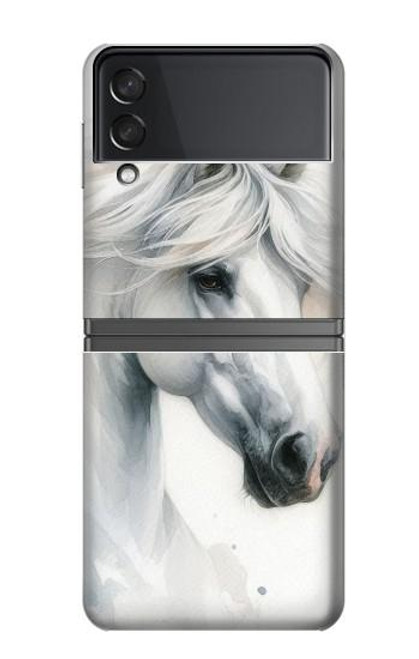 S4025 White Horse Painting Hülle Schutzhülle Taschen für Samsung Galaxy Z Flip 4