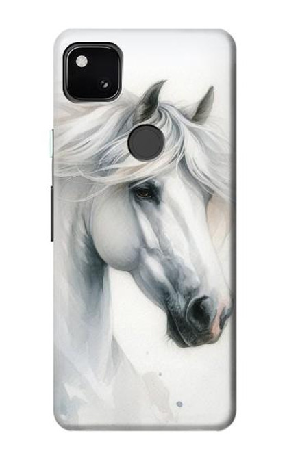 S4025 White Horse Painting Hülle Schutzhülle Taschen für Google Pixel 4a