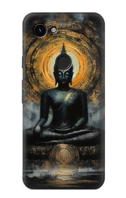 S3968 Black Buddha Hülle Schutzhülle Taschen für Google Pixel 3a