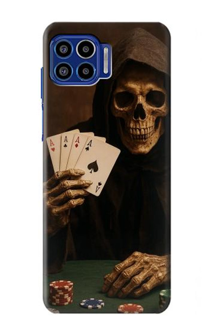 S3994 Grim Reaper Poker Win Hülle Schutzhülle Taschen für Motorola One 5G
