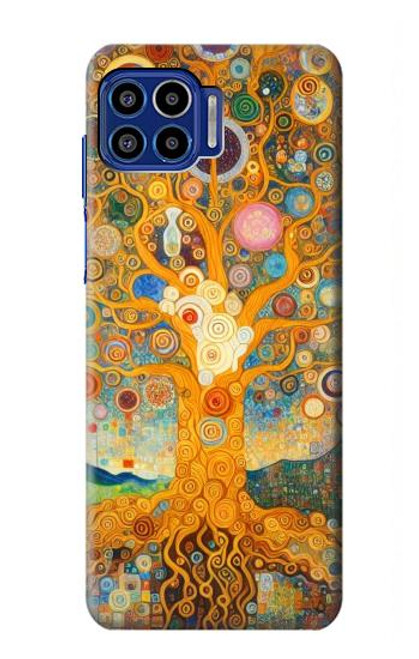 S4007 Tree of Life Painting Hülle Schutzhülle Taschen für Motorola One 5G