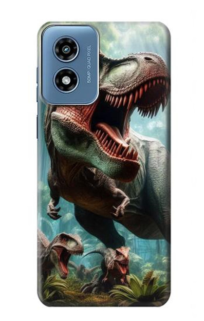S4021 T-rex Dinosaur Jurassic Hülle Schutzhülle Taschen für Motorola Moto G Play 4G (2024)
