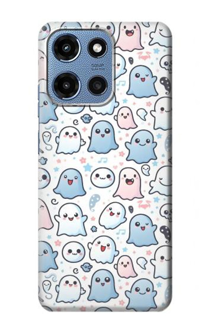 S4013 Seamless Cute Ghost Pattern Hülle Schutzhülle Taschen für Motorola Moto G 5G (2025)
