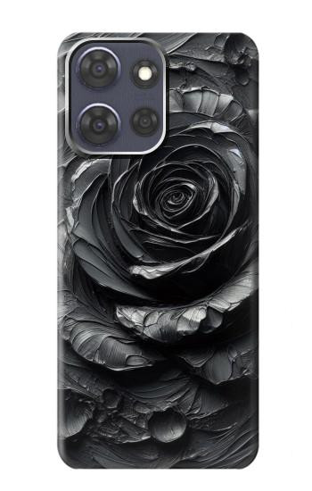 S3969 Black Rose Hard Brush Stroke Hülle Schutzhülle Taschen für Motorola Moto G Power (2025,2026)