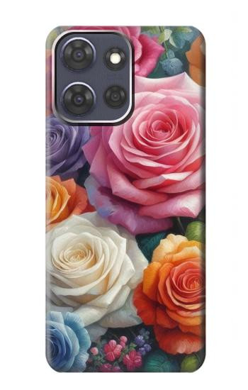 S3975 Colorful Roses Painting Hülle Schutzhülle Taschen für Motorola Moto G Power (2025,2026)