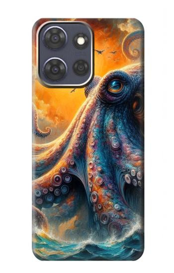 S4003 Oil Color Painting Giant Octopus Hülle Schutzhülle Taschen für Motorola Moto G Power (2025,2026)