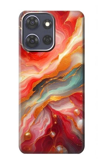 S4012 Red Marble Gold Veins Hülle Schutzhülle Taschen für Motorola Moto G Power (2025,2026)