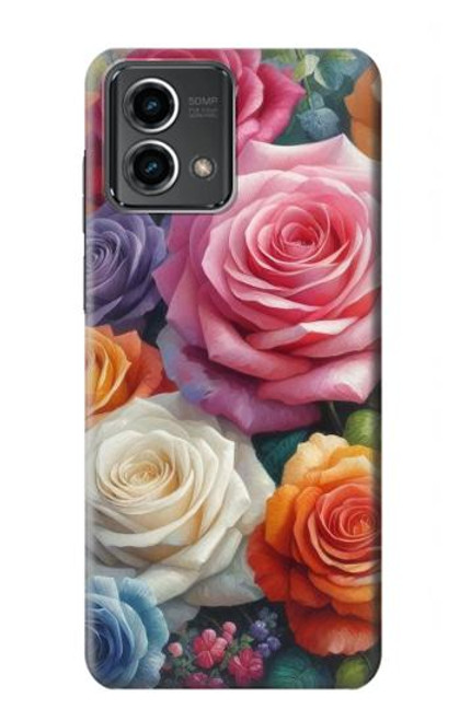 S3975 Colorful Roses Painting Hülle Schutzhülle Taschen für Motorola Moto G Stylus 5G (2023)