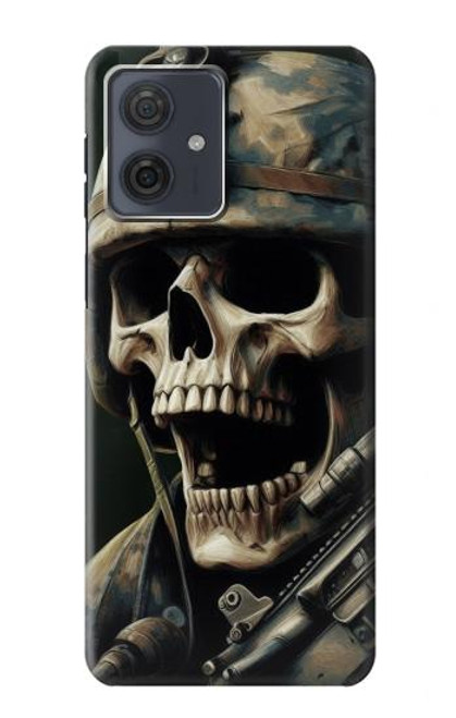 S4017 Skull Soldier Hülle Schutzhülle Taschen für Motorola Moto G54