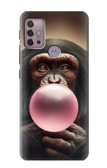 S3973 Chimpanzee Blowing Pink Bubblegum Hülle Schutzhülle Taschen für Motorola Moto G30, G20, G10
