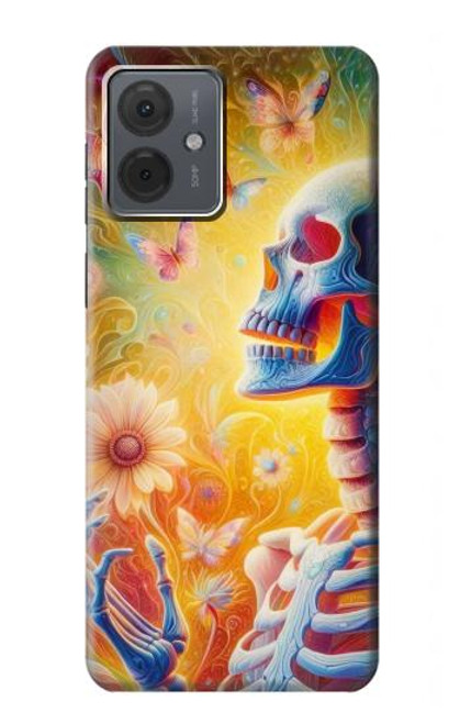 S3976 Colorful Skeleton Hülle Schutzhülle Taschen für Motorola Moto G14