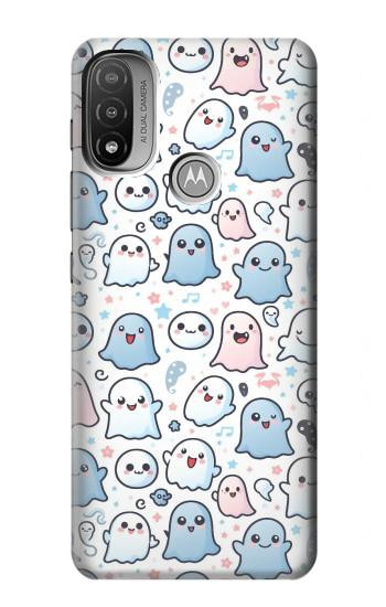 S4013 Seamless Cute Ghost Pattern Hülle Schutzhülle Taschen für Motorola Moto E20,E30,E40