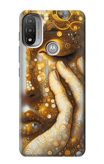 S4026 Women Crying Golden Tear Hülle Schutzhülle Taschen für Motorola Moto E20,E30,E40