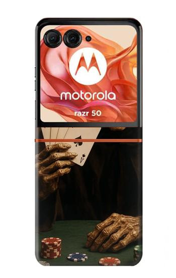 S3994 Grim Reaper Poker Win Hülle Schutzhülle Taschen für Motorola Razr 70,60,50, Razr (2026, 2025, 2024)