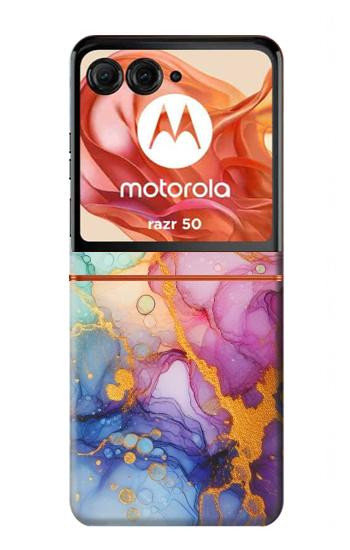 S4001 Multicolored Abstract Lilac Emerald Hülle Schutzhülle Taschen für Motorola Razr 70,60,50, Razr (2026, 2025, 2024)