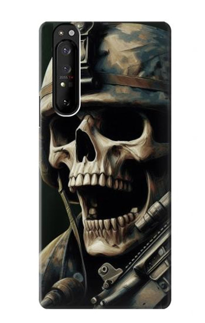 S4017 Skull Soldier Hülle Schutzhülle Taschen für Sony Xperia 1 III
