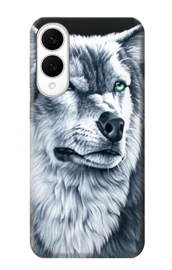 S0123 Grim White Wolf Hülle Schutzhülle Taschen für Samsung Galaxy S25 Edge