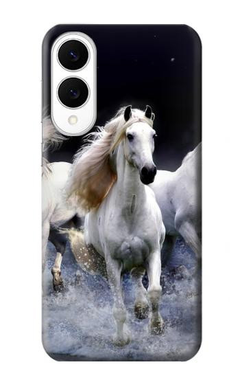 S0246 White Horse Hülle Schutzhülle Taschen für Samsung Galaxy S25 Edge