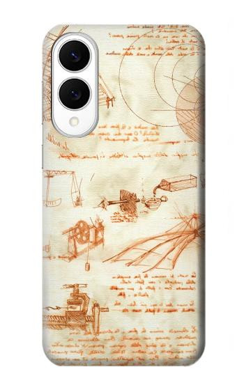 S0566 Technical Drawing Da Vinci Hülle Schutzhülle Taschen für Samsung Galaxy S25 Edge