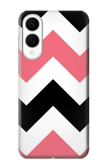 S1849 Pink Black Chevron Zigzag Hülle Schutzhülle Taschen für Samsung Galaxy S25 Edge
