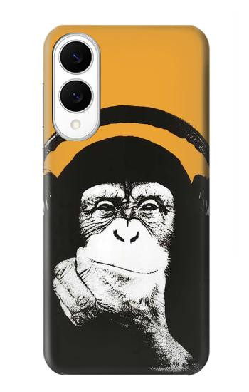 S2324 Funny Monkey with Headphone Pop Music Hülle Schutzhülle Taschen für Samsung Galaxy S25 Edge