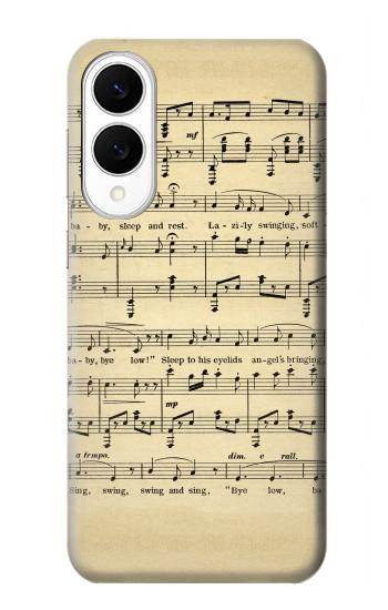 S2504 Vintage Music Sheet Hülle Schutzhülle Taschen für Samsung Galaxy S25 Edge
