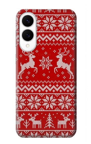 S2835 Christmas Reindeer Knitted Pattern Hülle Schutzhülle Taschen für Samsung Galaxy S25 Edge