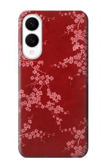 S3817 Red Floral Cherry blossom Pattern Hülle Schutzhülle Taschen für Samsung Galaxy S25 Edge