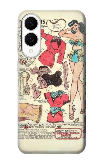 S3820 Vintage Cowgirl Fashion Paper Doll Hülle Schutzhülle Taschen für Samsung Galaxy S25 Edge