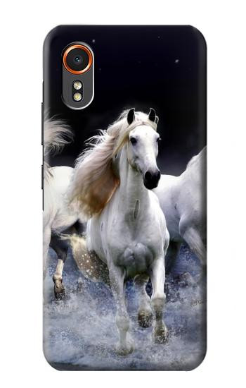 S0246 White Horse Hülle Schutzhülle Taschen für Samsung Galaxy XCover7