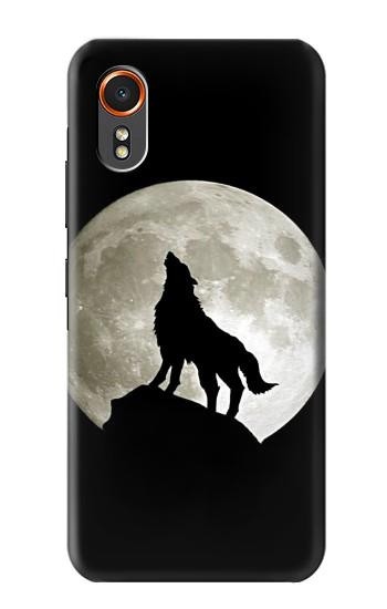 S1981 Wolf Howling at The Moon Hülle Schutzhülle Taschen für Samsung Galaxy XCover7