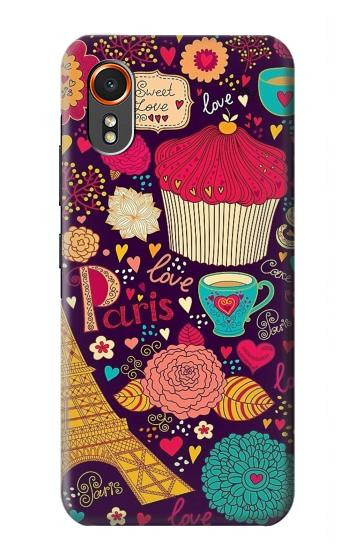 S2353 Paris Cartoon Vintage Pattern Hülle Schutzhülle Taschen für Samsung Galaxy XCover7