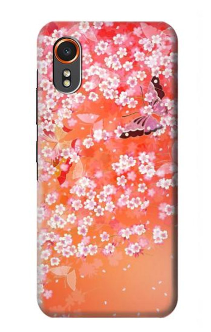 S2543 Japanese Kimono Style Flower Pattern Hülle Schutzhülle Taschen für Samsung Galaxy XCover7